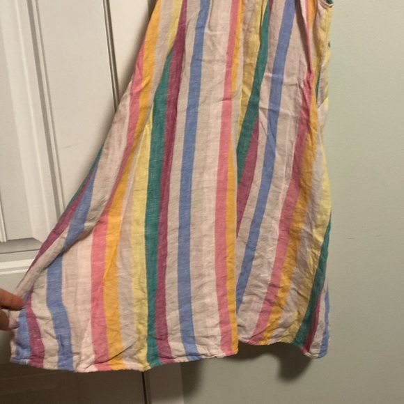 C&C California Pastel Striped 100% Linen Dress - XS - Halter - Picture 4 of 5